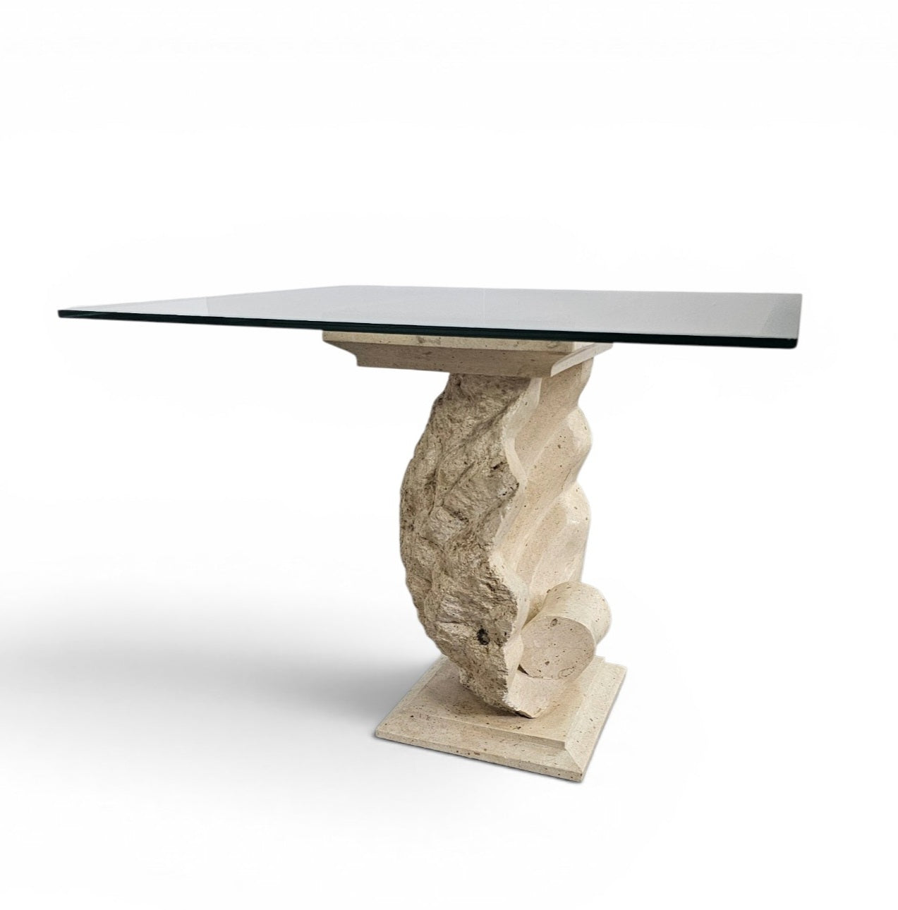 Magnussen Ponte mactan shell-shaped console or table base with original glass top