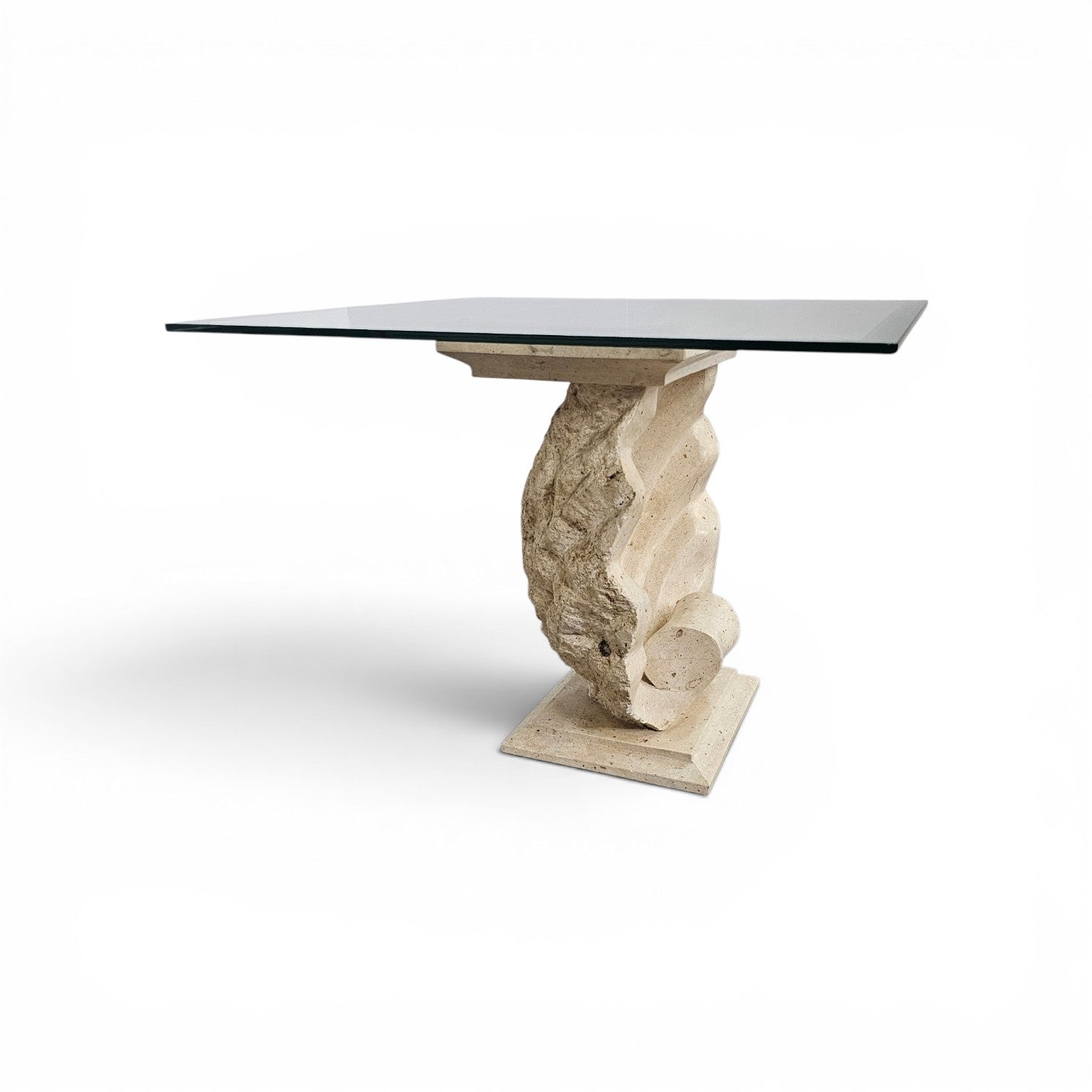 Magnussen Ponte mactan shell-shaped console or table base with original glass top