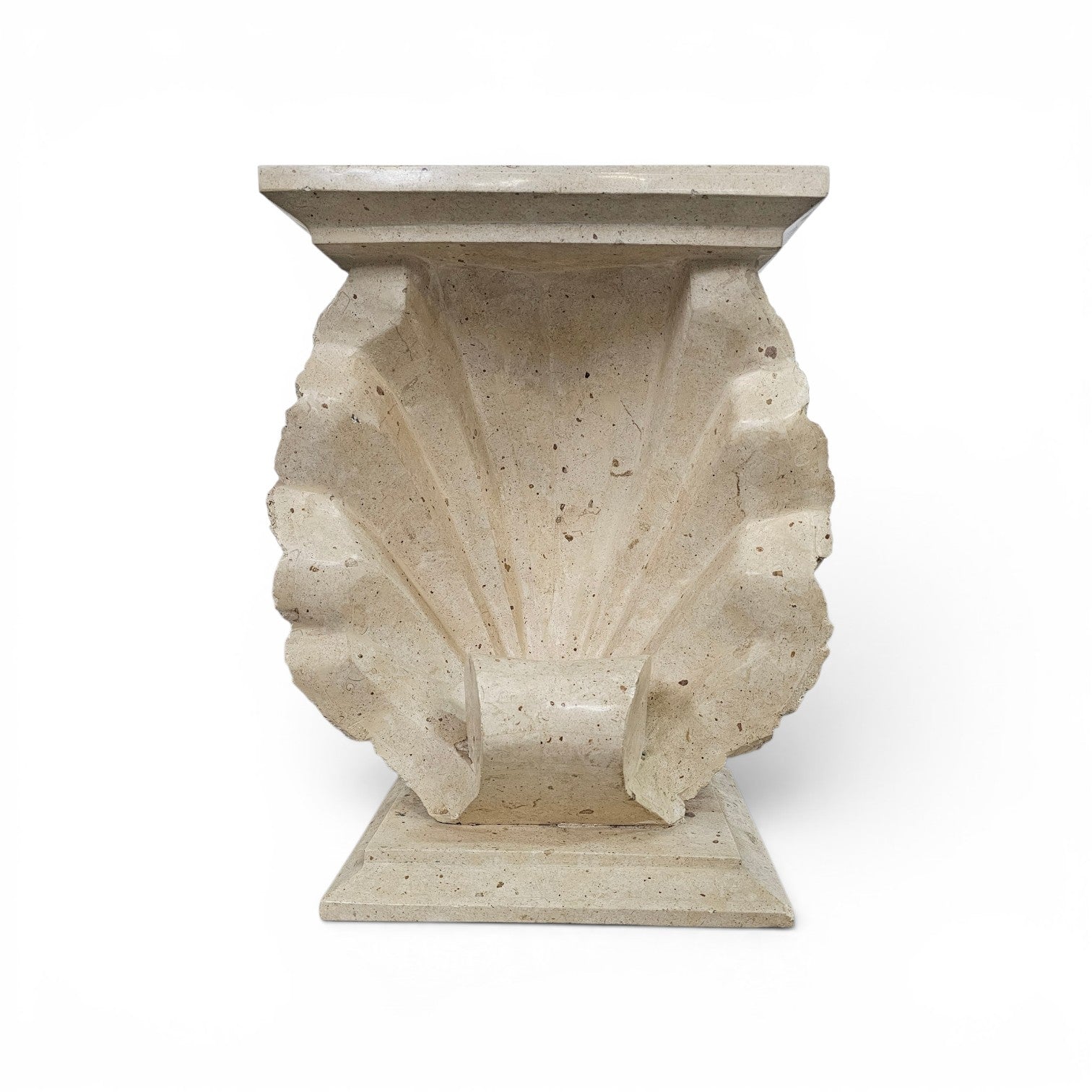 Magnussen Ponte mactan shell-shaped console or table base with original glass top