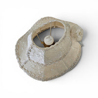 2 x Baroque lamp with unique hat-like shape and is crafted from lace / adorned with a large flower