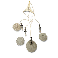 Cascade 4 balls pendant lamp with "bubble glass" shades,