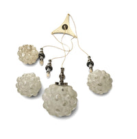 Cascade 4 balls pendant lamp with "bubble glass" shades,