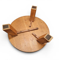 Brutalist oak coffee table / heavy weight 75 kg / 1960s