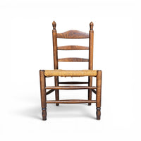 3 x Antique provicial ladderback child's chair / rush seat / 1930s