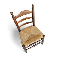 3 x Antique provicial ladderback child's chair / rush seat / 1930s