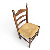 3 x Antique provicial ladderback child's chair / rush seat / 1930s