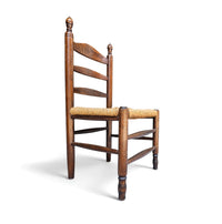 3 x Antique provicial ladderback child's chair / rush seat / 1930s