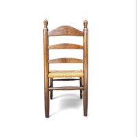 3 x Antique provicial ladderback child's chair / rush seat / 1930s
