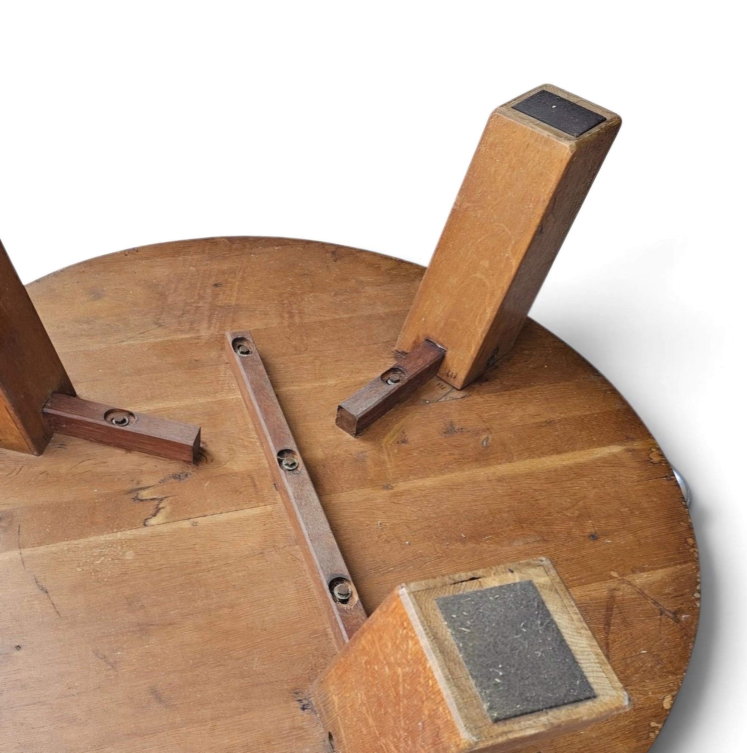Brutalist oak coffee table / heavy weight 75 kg / 1960s