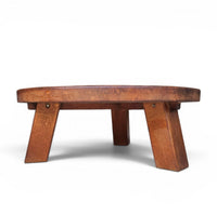 Brutalist oak coffee table / heavy weight 75 kg / 1960s