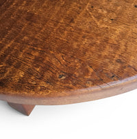 Brutalist oak coffee table / heavy weight 75 kg / 1960s