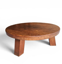 Brutalist oak coffee table / heavy weight 75 kg / 1960s
