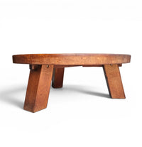 Brutalist oak coffee table / heavy weight 75 kg / 1960s
