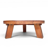 Brutalist oak coffee table / heavy weight 75 kg / 1960s