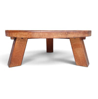 Brutalist oak coffee table / heavy weight 75 kg / 1960s