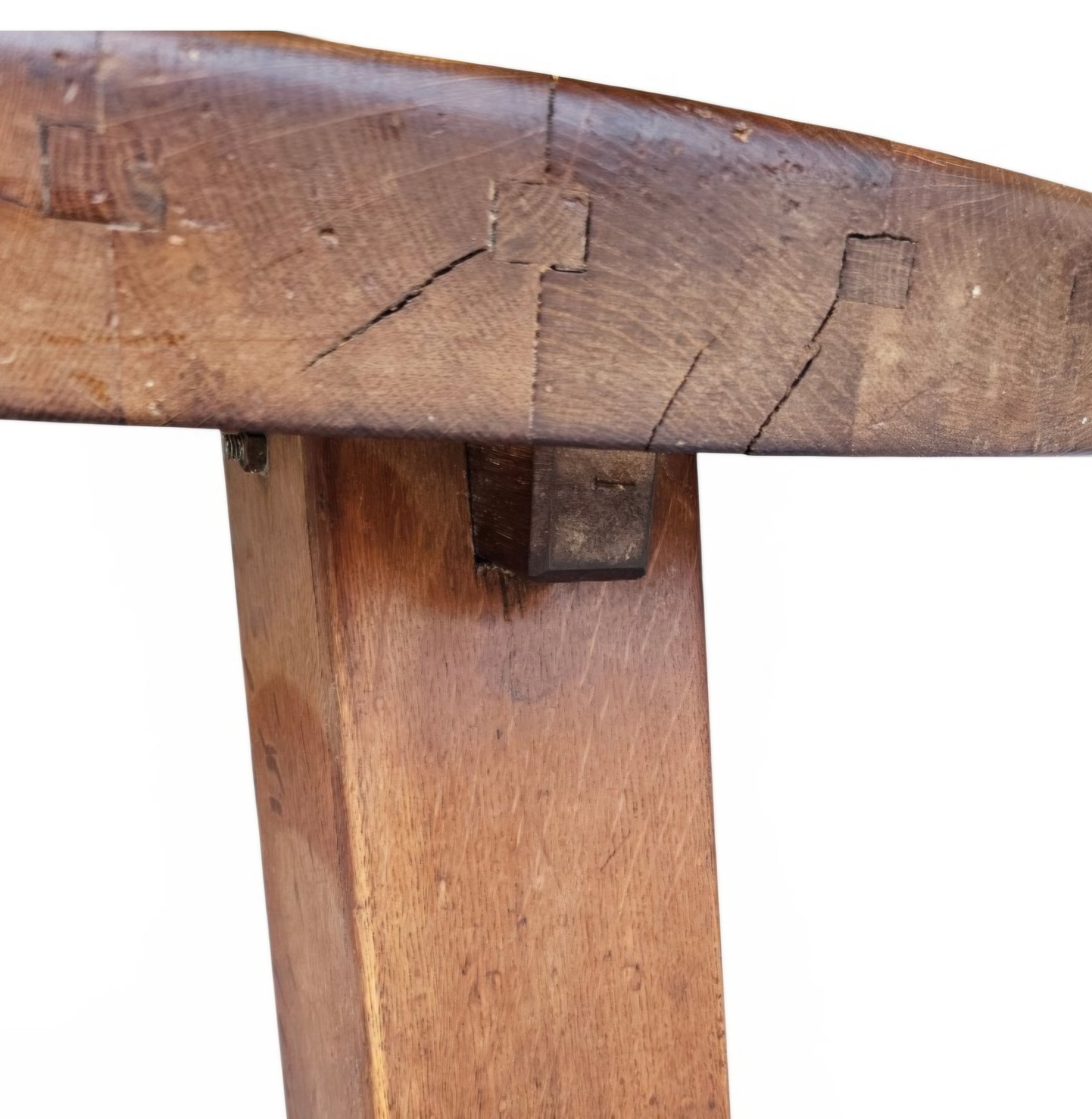 Brutalist oak coffee table / heavy weight 75 kg / 1960s