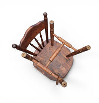 Set of 2 oak wood Victorian child Stick Back Chairs / 1960s