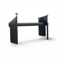 Post Modern cast iron black dining table or desk with glass top / 1980s