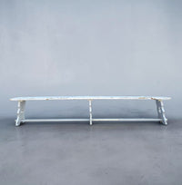 French wooden farmhouse bench / Garden bench / 1960s