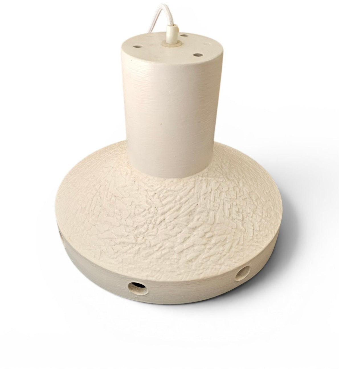 Matte glazed ceramic hanging lamp/ 1970s