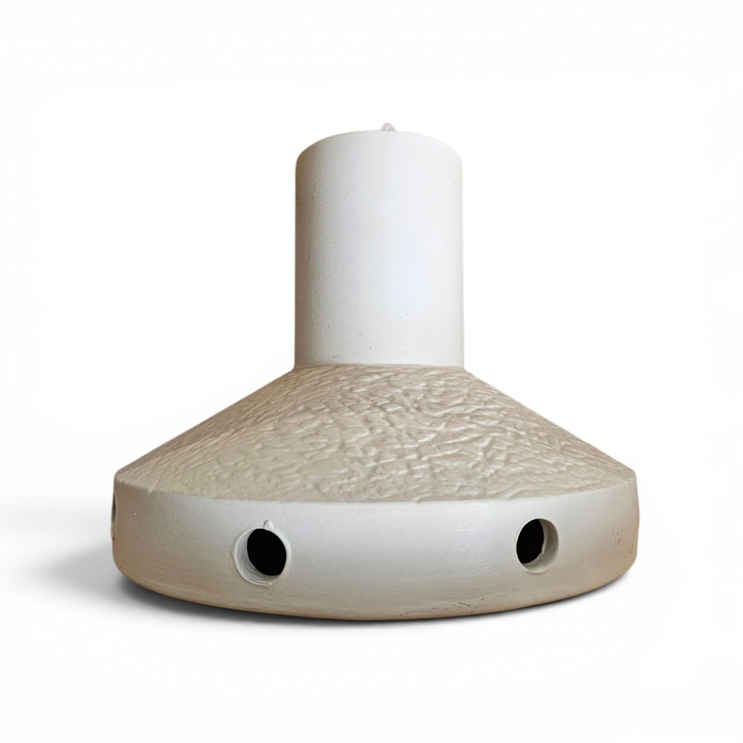 Matte glazed ceramic hanging lamp/ 1970s