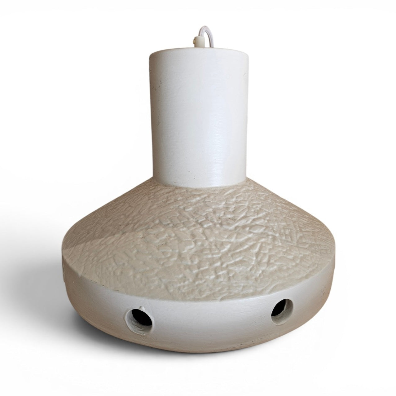 Matte glazed ceramic hanging lamp/ 1970s