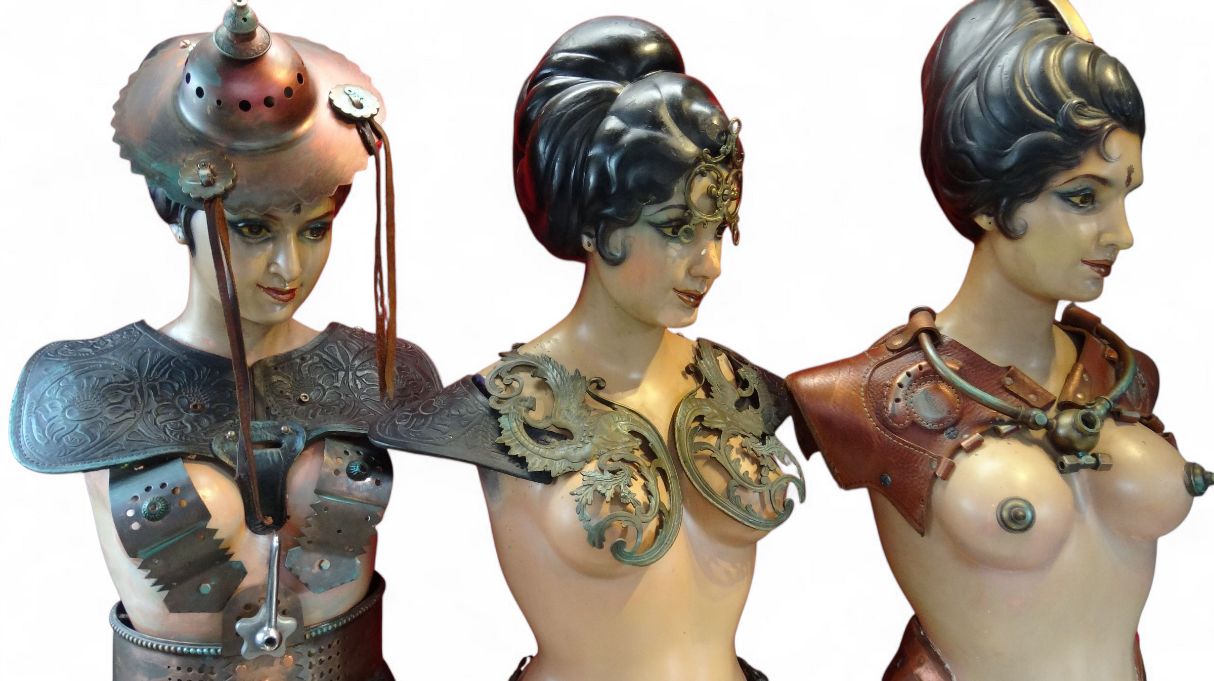 3 x Studio Shilpa Sadhana life size mannequin / carnival dummy's / Bombay India 1948