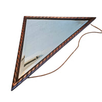2 x oak wood triangle Mirror / facet cut edges