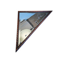 2 x oak wood triangle Mirror / facet cut edges