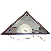 2 x oak wood triangle Mirror / facet cut edges