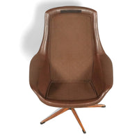 Danish Leather Swivel Lounge Chairs by H.W. Klein for Bramin, 1960s