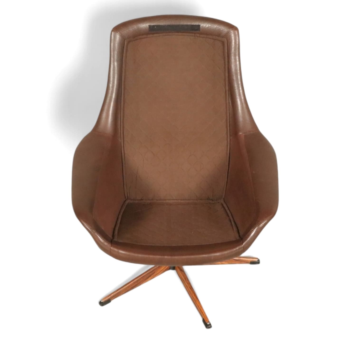 Danish Leather Swivel Lounge Chairs by H.W. Klein for Bramin, 1960s