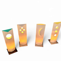 4 x Danish Bala Bonbori leuchte Betrieb table lamp / Design Zentrum Nordrhein Westfalen / Incredible rare. Paper lampshade. 52 cm x 18 cm  #bala #bonbori #danischtablelamp #balabonbori #danishlamp