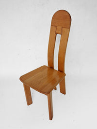 6 x De Puydt Rapsodie oak Brutalist dining chair from the 1970s.