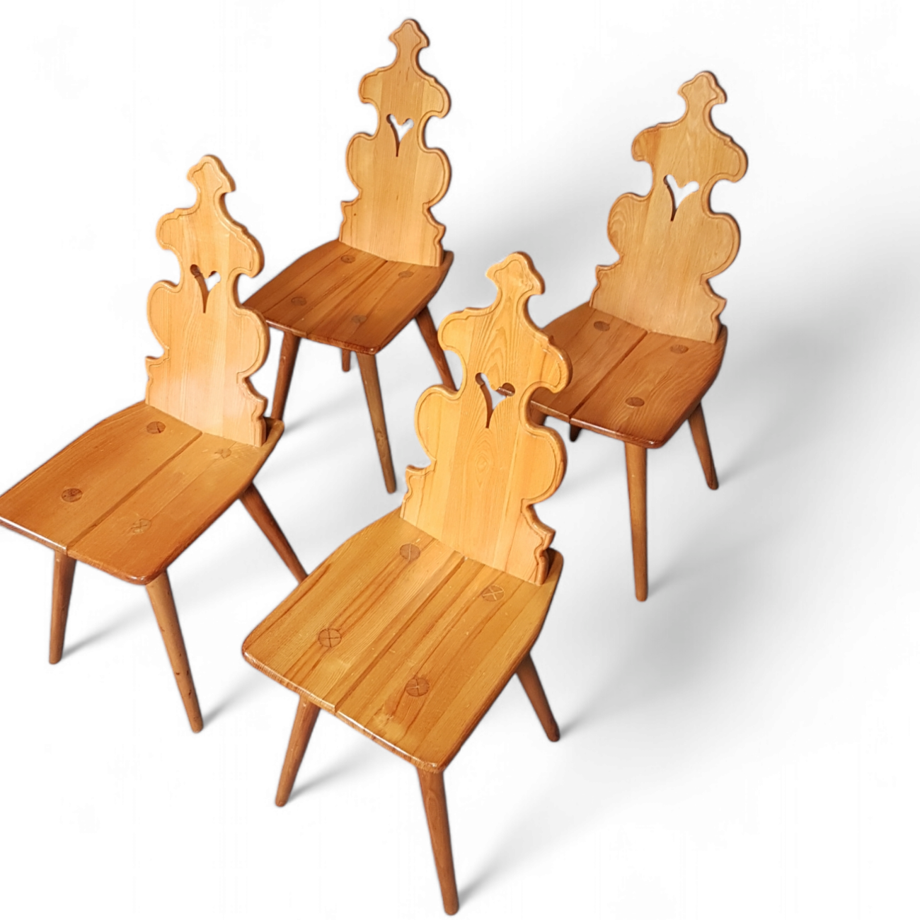 Vintage Mid-Century Brutalist Style Design Tiroler Chair set of 4