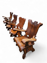 4 x grote eikenhouten klauwfauteuils jaren 60
 70x70x90cm