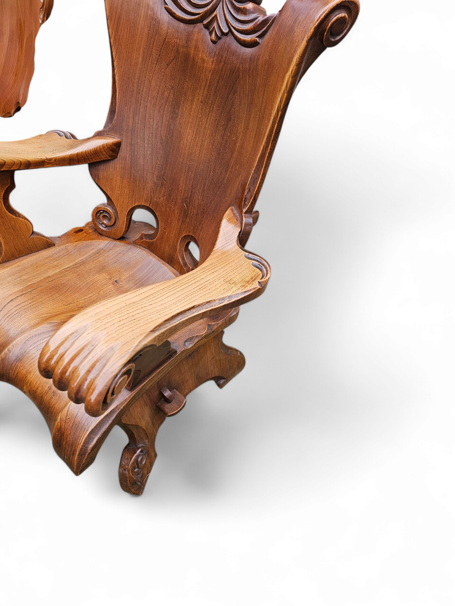 4 x grote eikenhouten klauwfauteuils jaren 60
 70x70x90cm