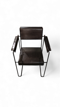 4 x Minimalistische stalen geperforeerde stoelen / Nederland jaren 70