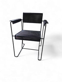 4 x Minimalistische stalen geperforeerde stoelen / Nederland jaren 70