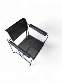 4 x Minimalistische stalen geperforeerde stoelen / Nederland jaren 70
