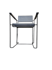 4 x Minimalistische stalen geperforeerde stoelen / Nederland jaren 70
