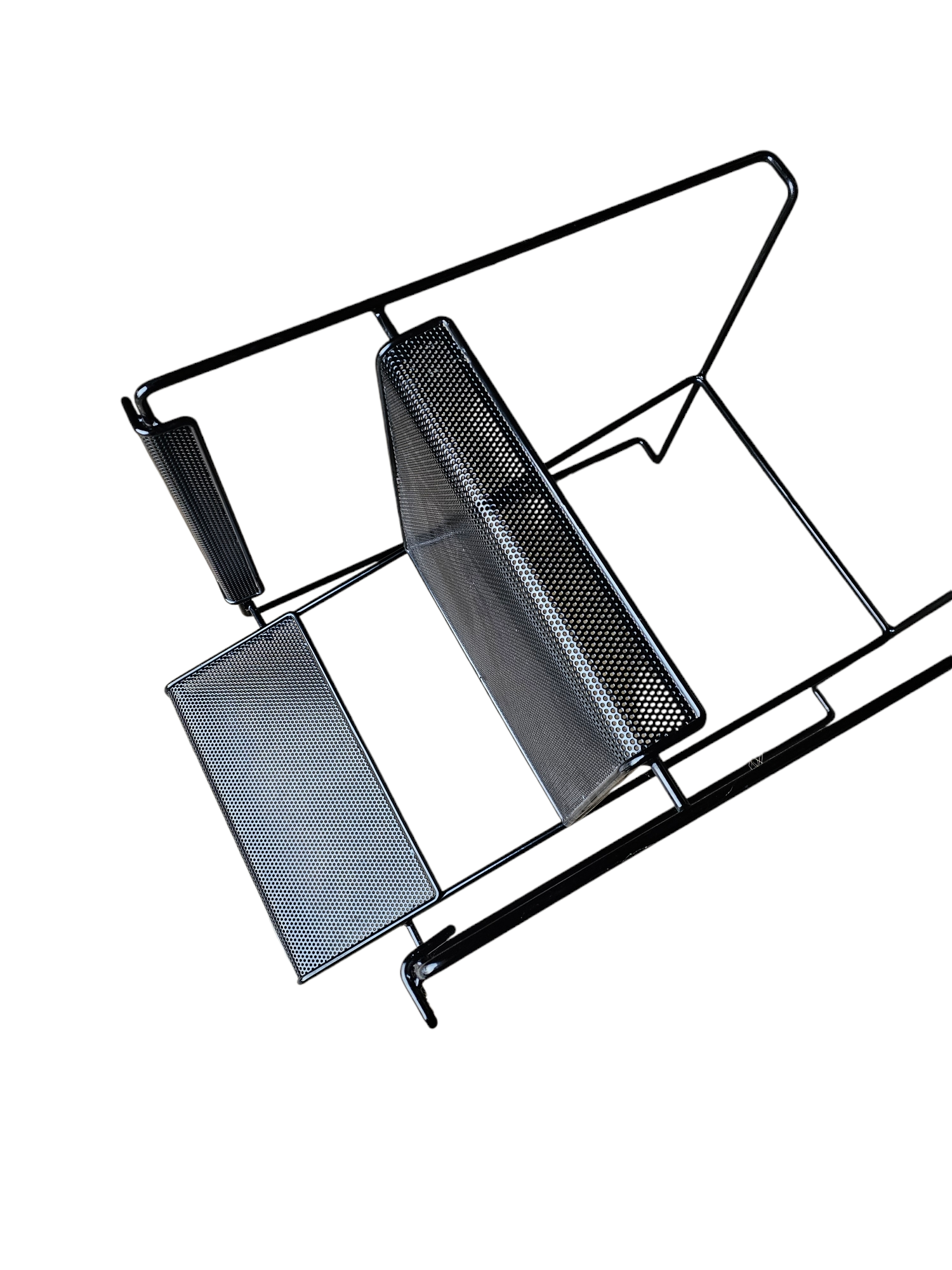 4 x Minimalistische stalen geperforeerde stoelen / Nederland jaren 70
