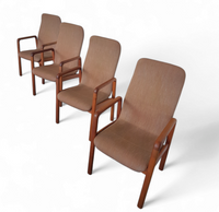 Teak &amp; Stoffen Eetkamerstoelen van Dyrlund, jaren 60, Set van 4