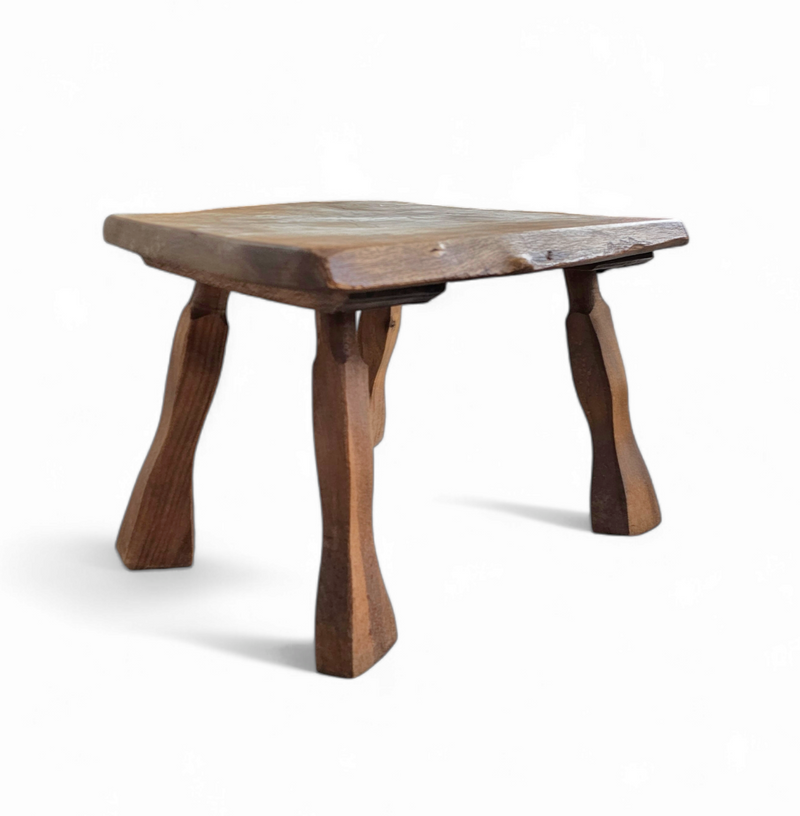 Brutalist wooden side table 1960s