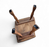 Brutalist wooden side table 1960s