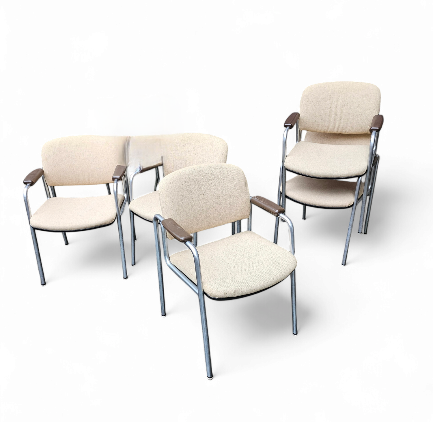 6 x rare arm chair / Röder und Söhne / 1970's / probably by Miller Borgsen