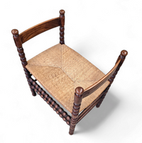 Turned wood small bench