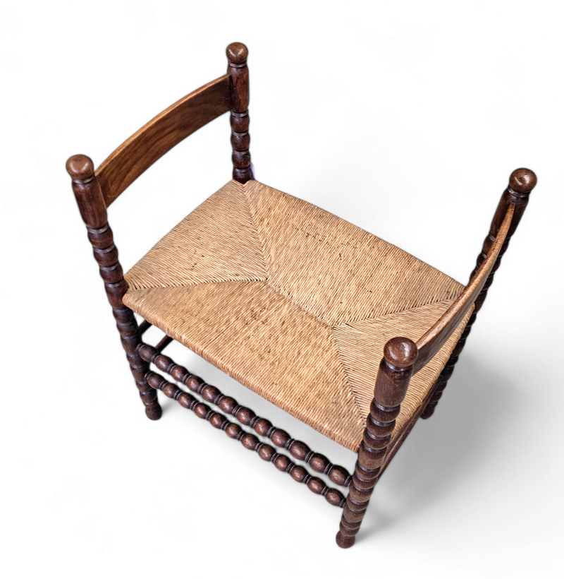 Turned wood small bench