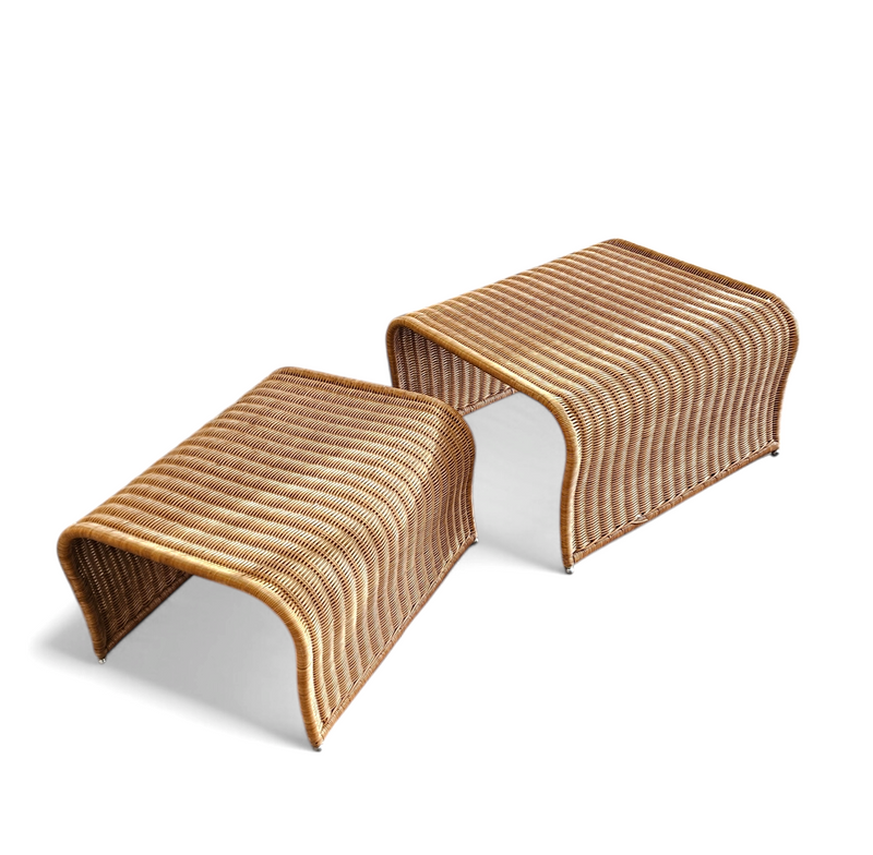 Rattan nesting site tables 1980s