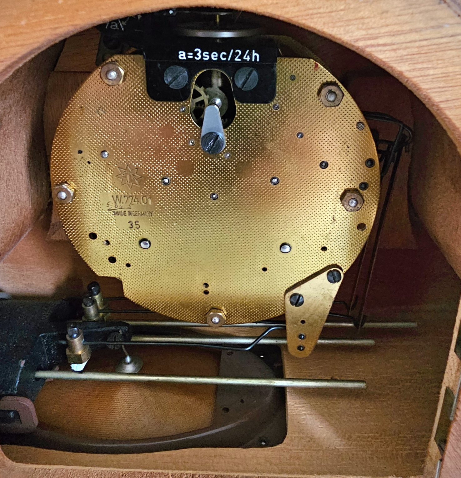 Mantelpiece Junghans clock / sounding gong / 1930s / perfect condition
